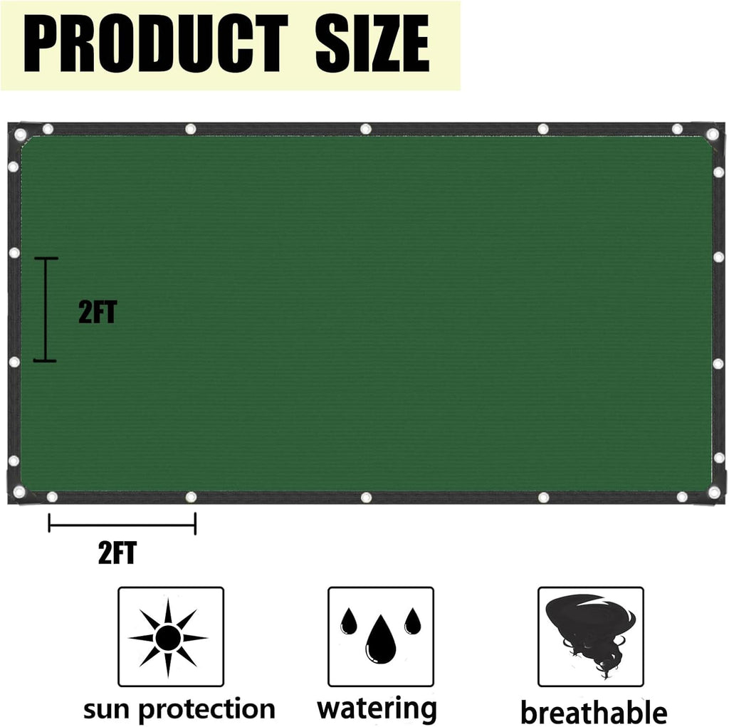 70% Green Shade Cloth with Grommets, 12 FT X 10 FT UV Blocking Mesh Tarp | Heavy Duty Shade Cover for Garden,Patio