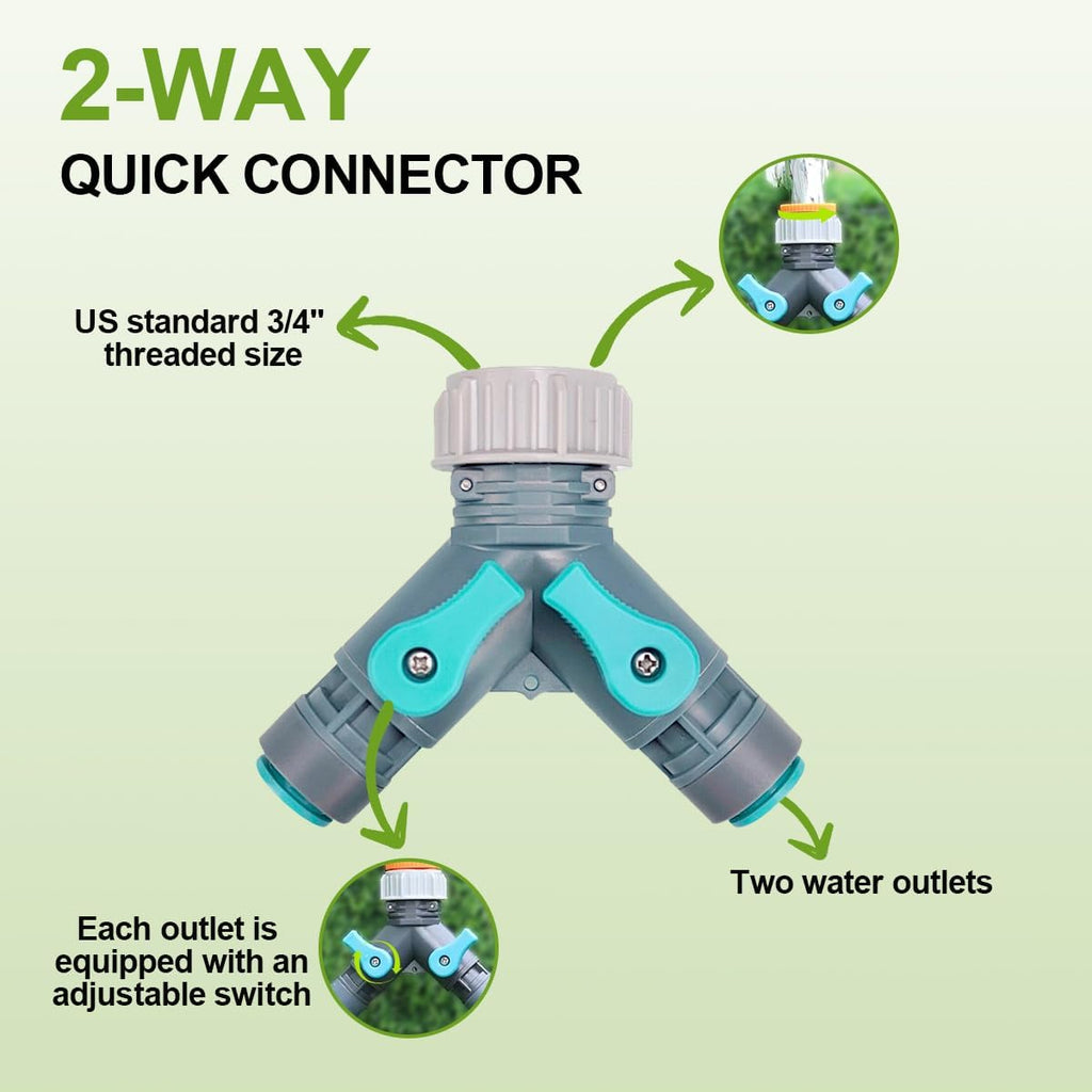Drip Irrigation System 98ft, Fast Connect Automatic Irrigation Kit with 12mm, 6mm Blank Distribution Tubing and