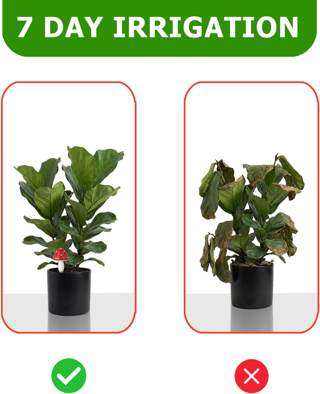 Plant Watering Globes, 16 Pack Self-Watering Terracotta Spikes - Mushroom Shape Irrigation Devices for Indoor & Outdoor