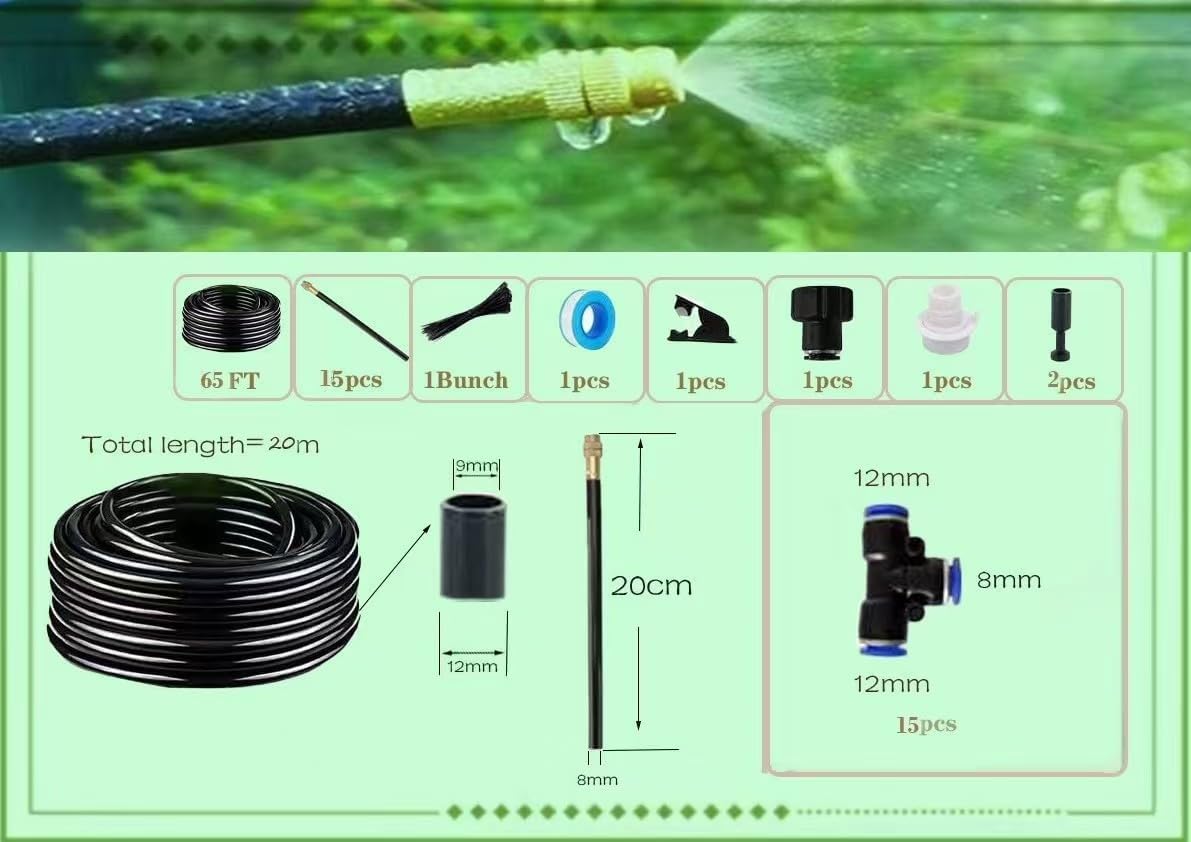 New drip Irrigation kit, Automatic Garden Watering System, Quick Connector and 360-degree Bending Dropper atomizing