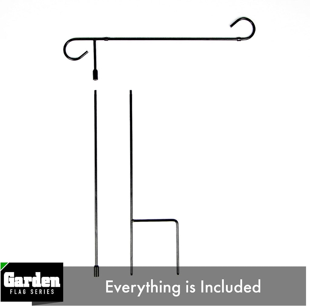 G128 2 Pack: Yard Garden Flags Holder, Garden Flag Stand Outdoor Flag Holder, Black Iron 36" H x 16" W