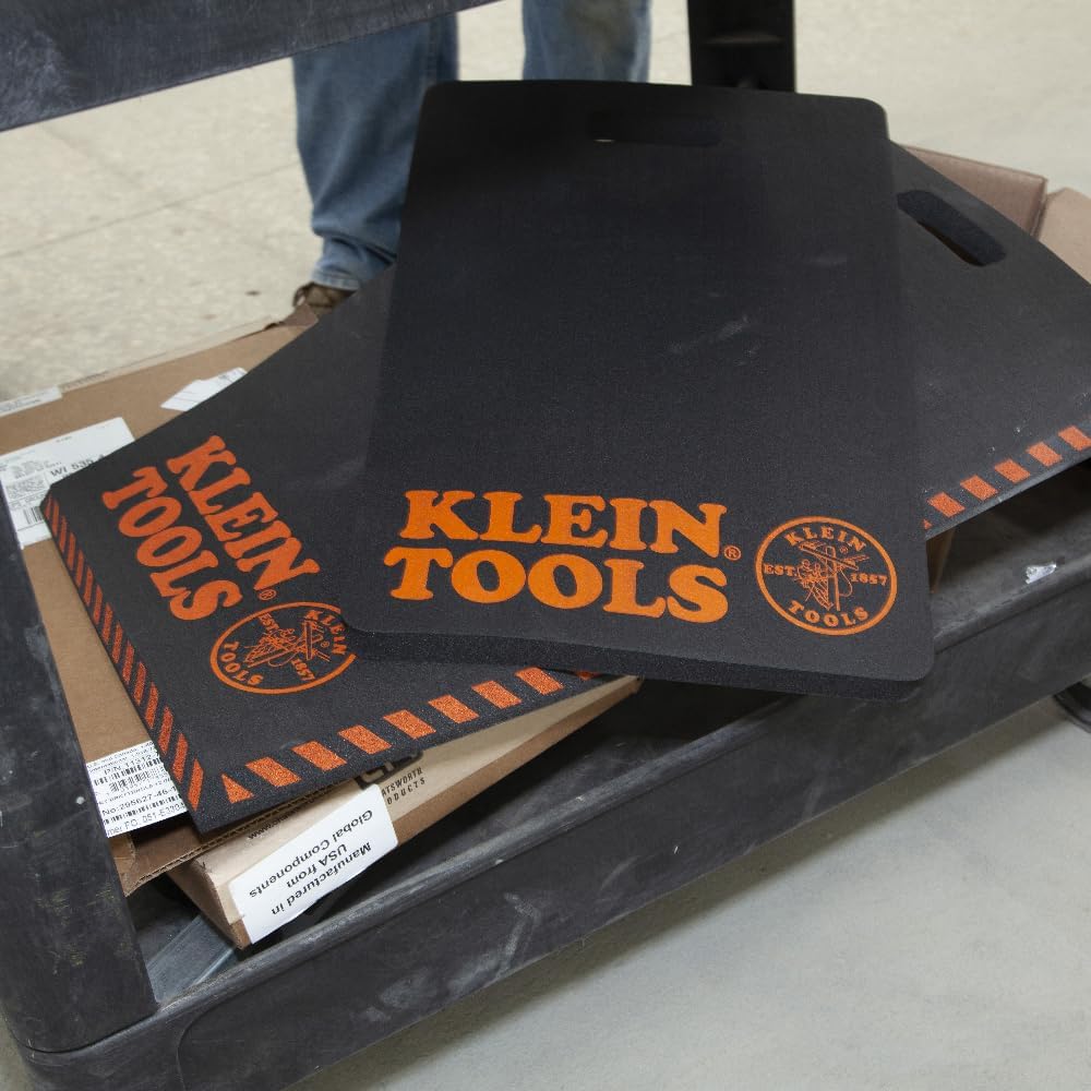 Klein Tools 60135 Kneeling Pads, Adult Men's Soft Thick Closed Cell Soft Foam Professional Tradesman Pro Pads with