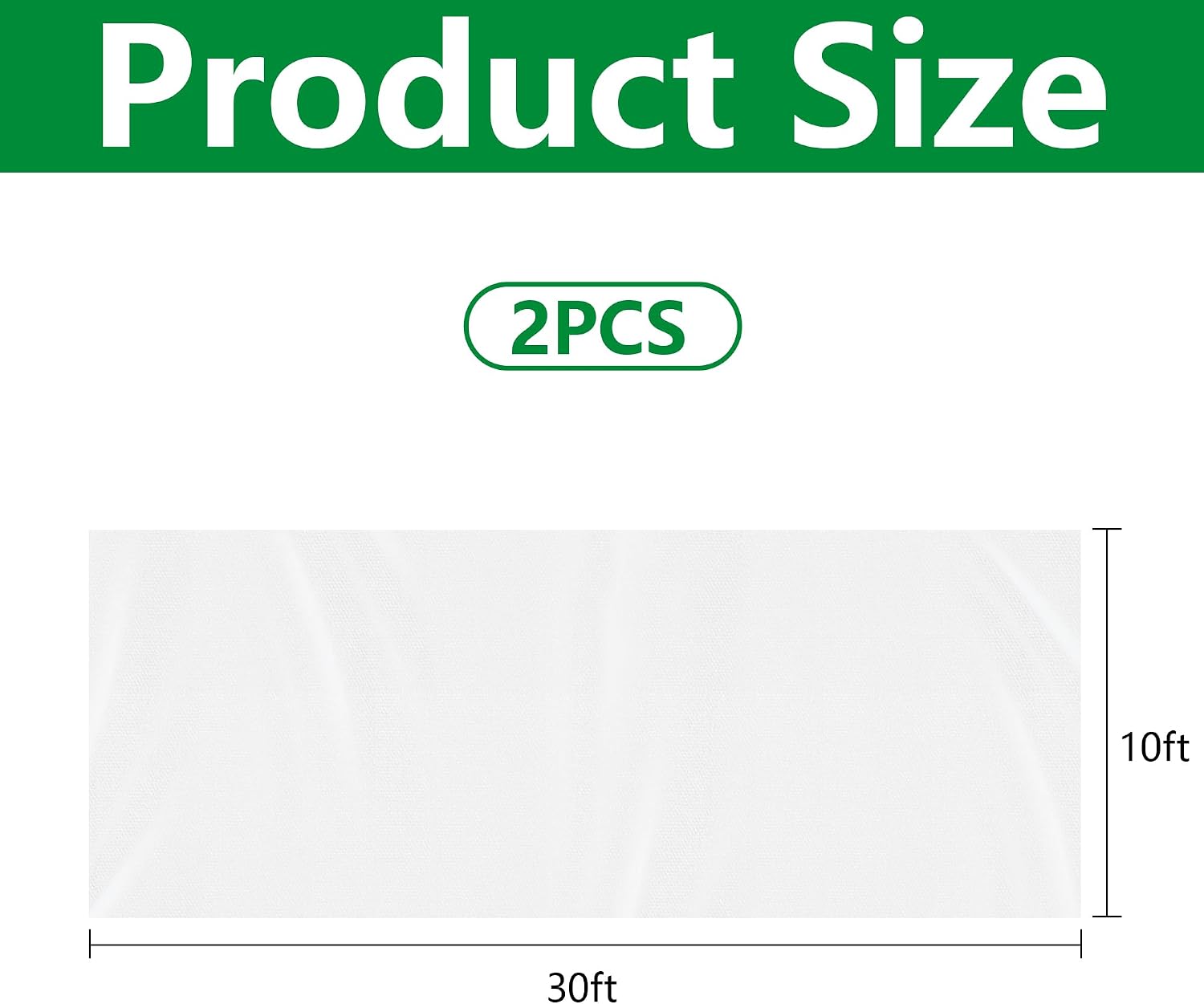 DECOHS 2 Pcs Plant Sun Protection Cloth, 30 x 10 Ft Garden Plant Shade Cloth, Non-Woven White Light Refraction Sunshade