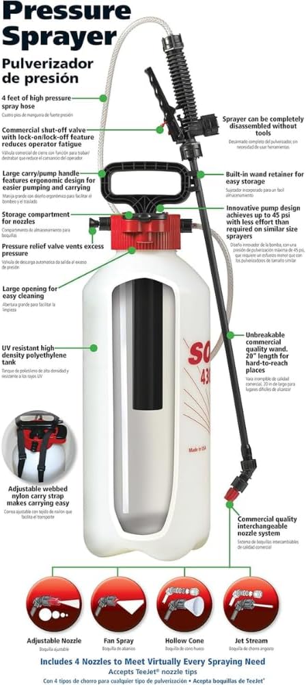 SOLO 430-3G 3-Gallon Handheld Sprayer with Viton® Seals in Key Locations