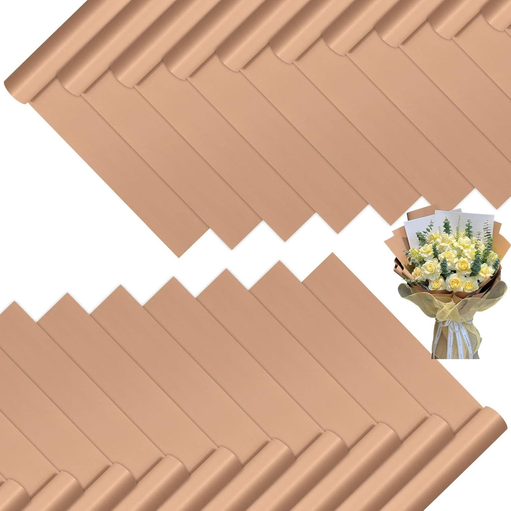 DEWJDFSC 20 Sheets Flower Bouquet Wrapping Paper Floral Korean Pure Brown