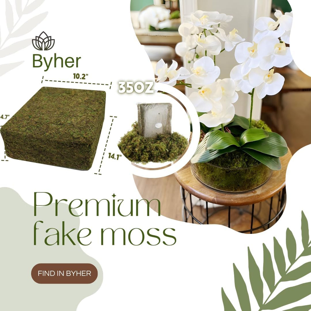 2.2LB Large Capacity Fake Moss for Plants Indoor, 35 OZ Fresh Green Moss for Potted Plants Craft Moss for Home & Office