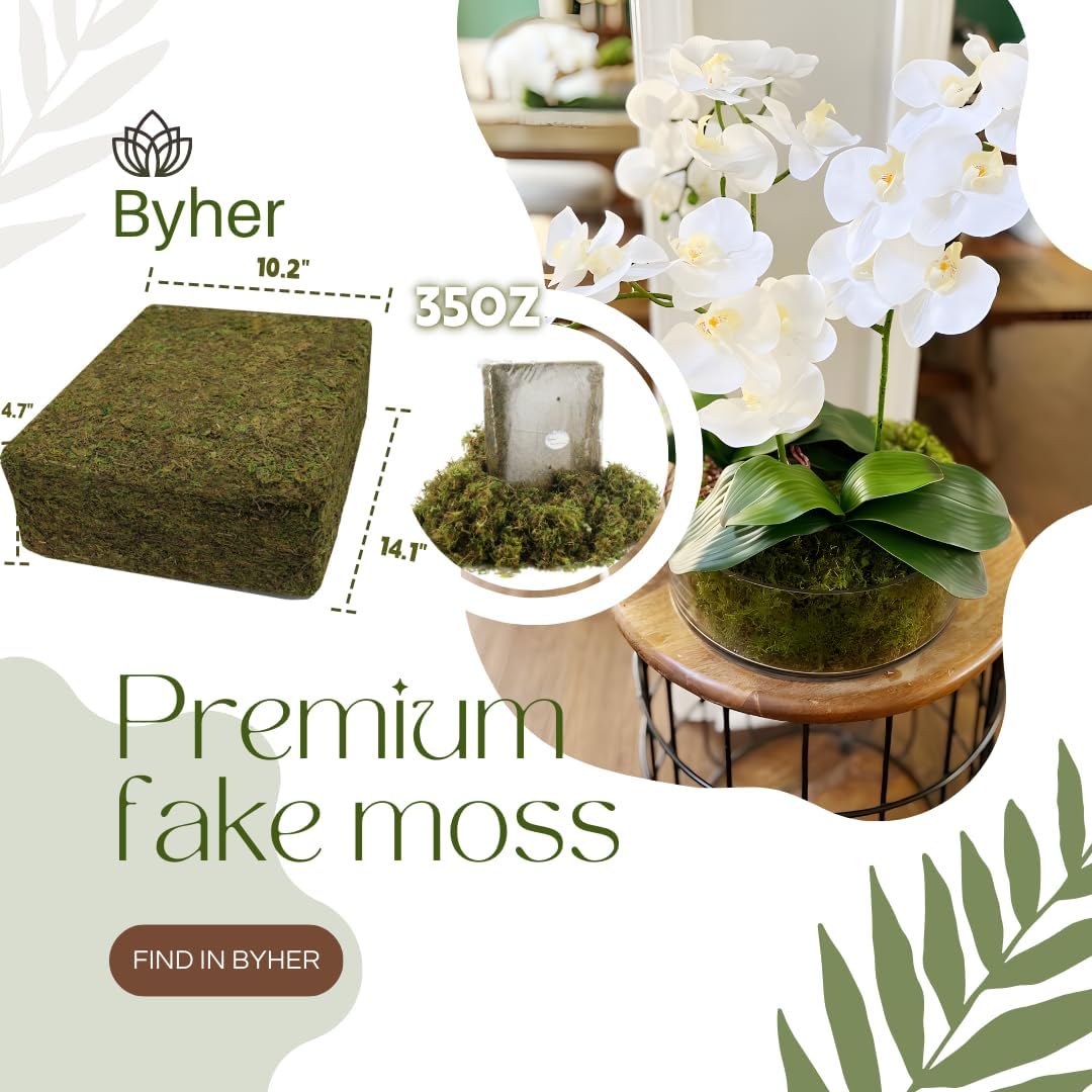 2.2LB Large Capacity Fake Moss for Plants Indoor, 35 OZ Fresh Green Moss for Potted Plants Craft Moss for Home & Office