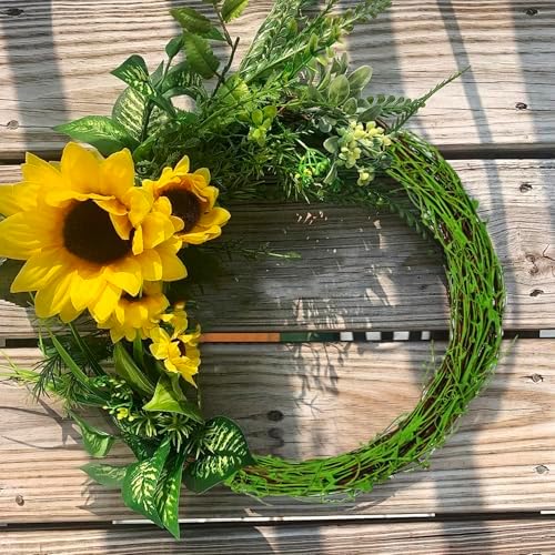 10 Pcs 8 inch Natural Grapevine Wreath Set, Green