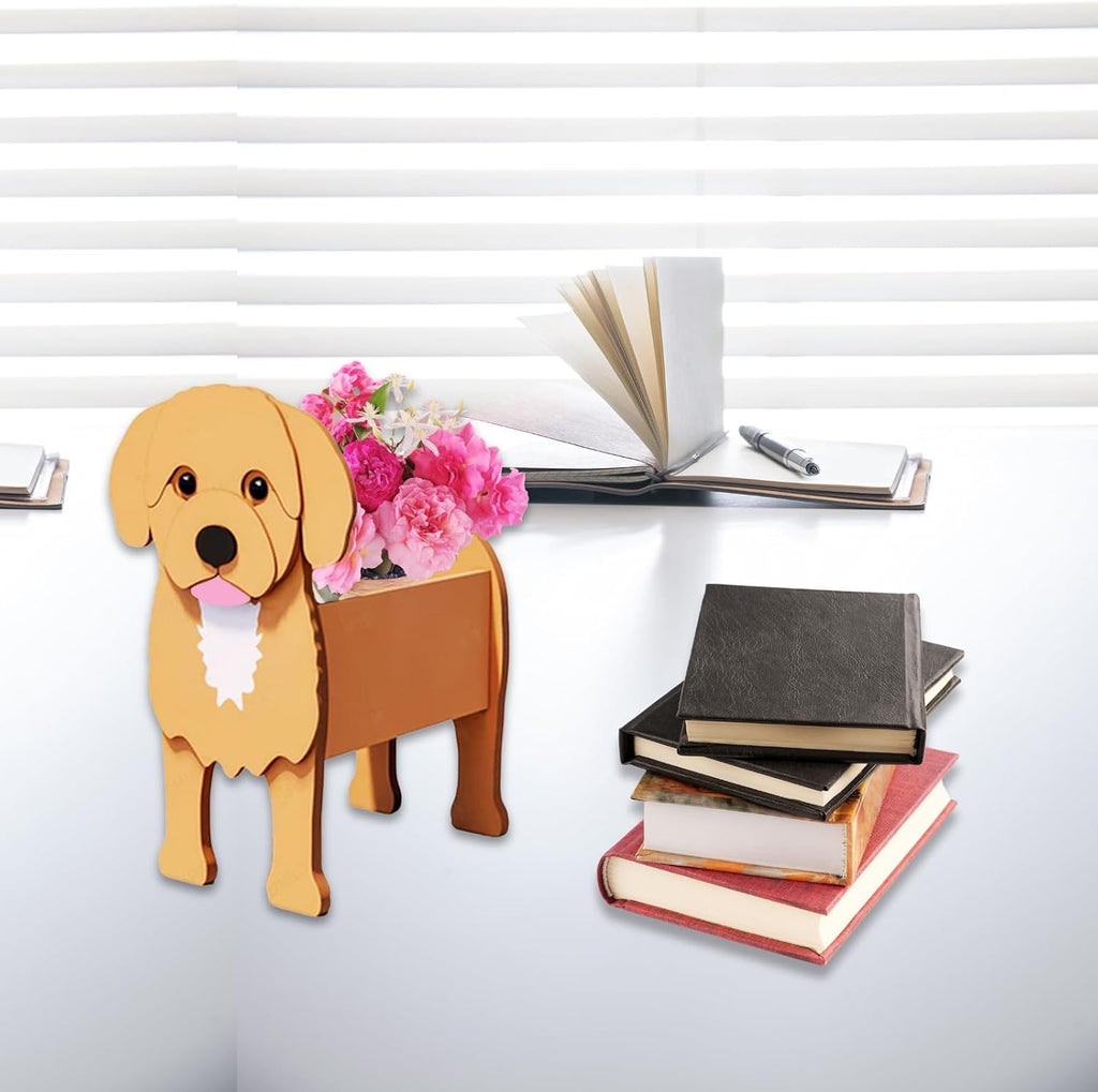 Cavoodle Dog Planter Pots, Animal Shaped Flower Pot | Cute Plant Gift for Women and Pet Lovers, Indoor Outdoor Garden