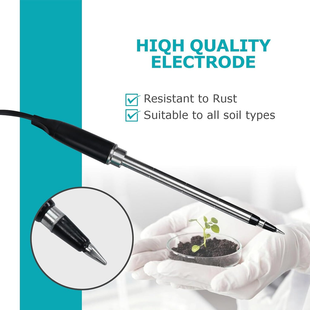 Digital Soil EC Meter 2-in-1 Porfessional Plants EC Temperature Tester Meter with Corded Sensor, Backlight LCD Display