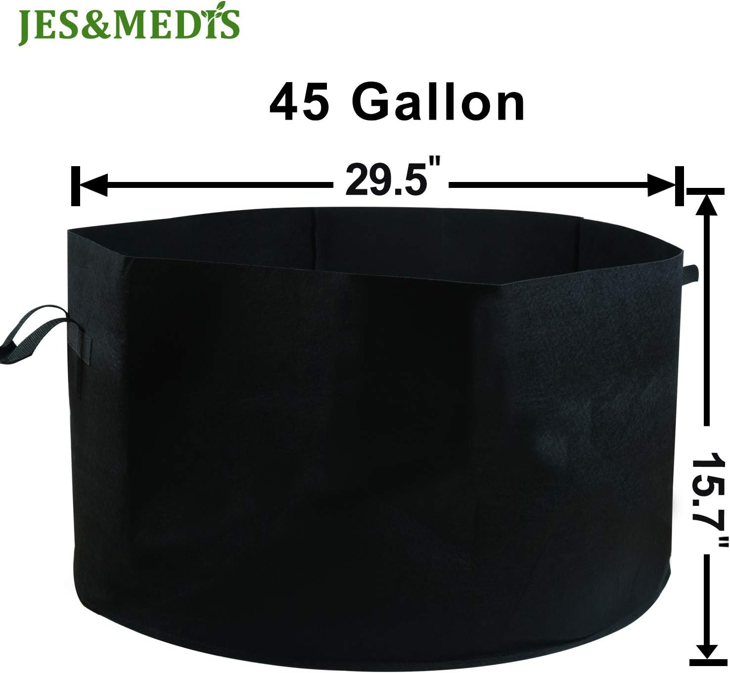 JES&MEDIS 6-Pack 45 Gallon Plant Grow Bags Thick Aeration Non Woven Fabric Flower Vegetable Pots with Handles Garden