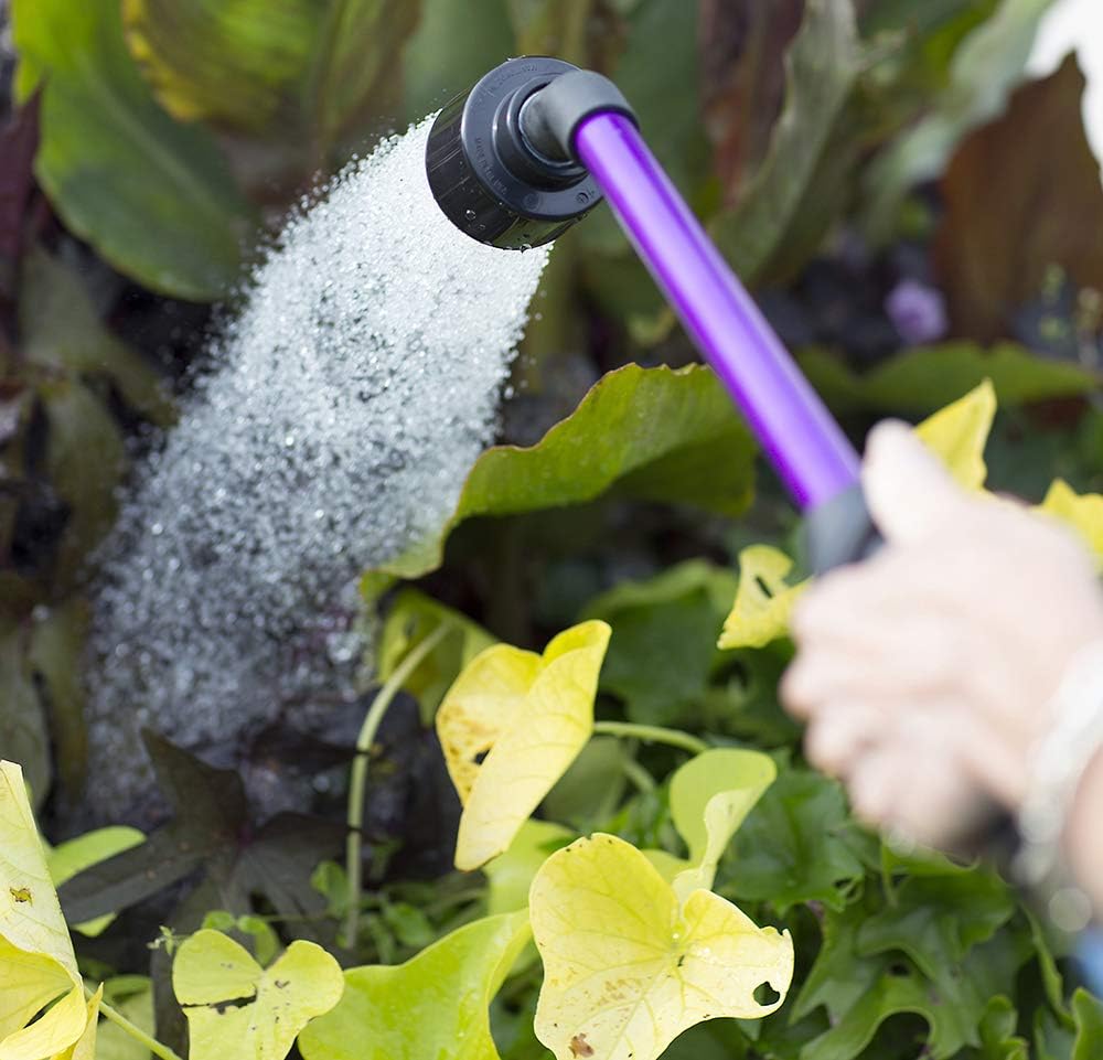 Dramm Rain Wand with One Touch Thumb Valve – Gentle Full Flow Shower Head Watering Wand for Garden Hose, Aluminum