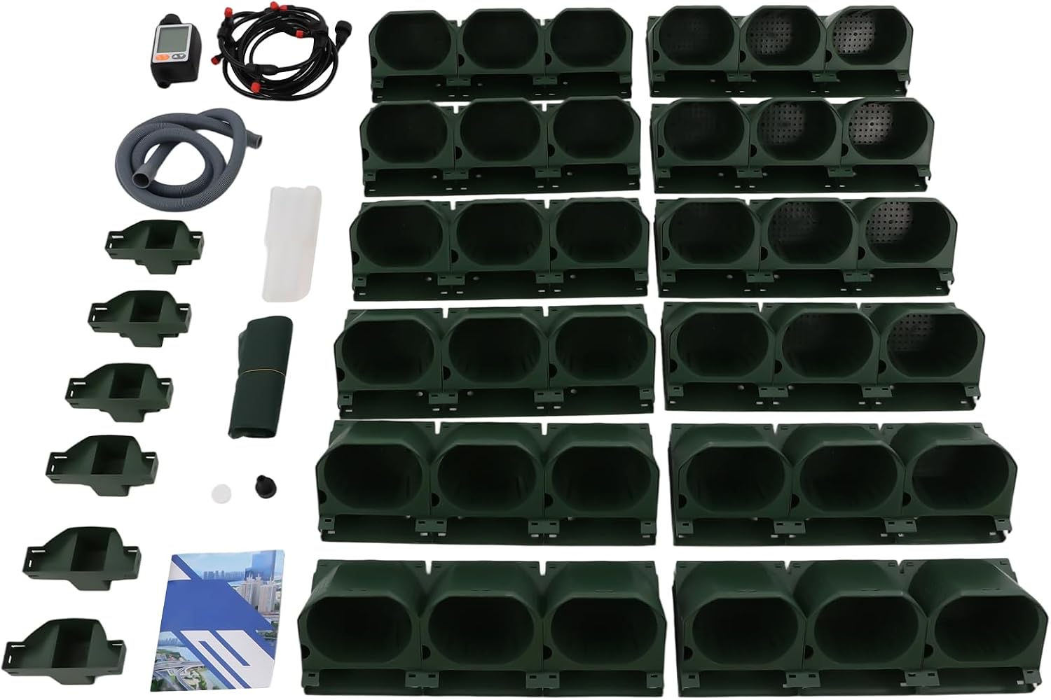 Self Watering Planters with Timer and Rain Sensor, 36-Pocket Wall Mounted Vertical Garden System - Automatic Drip