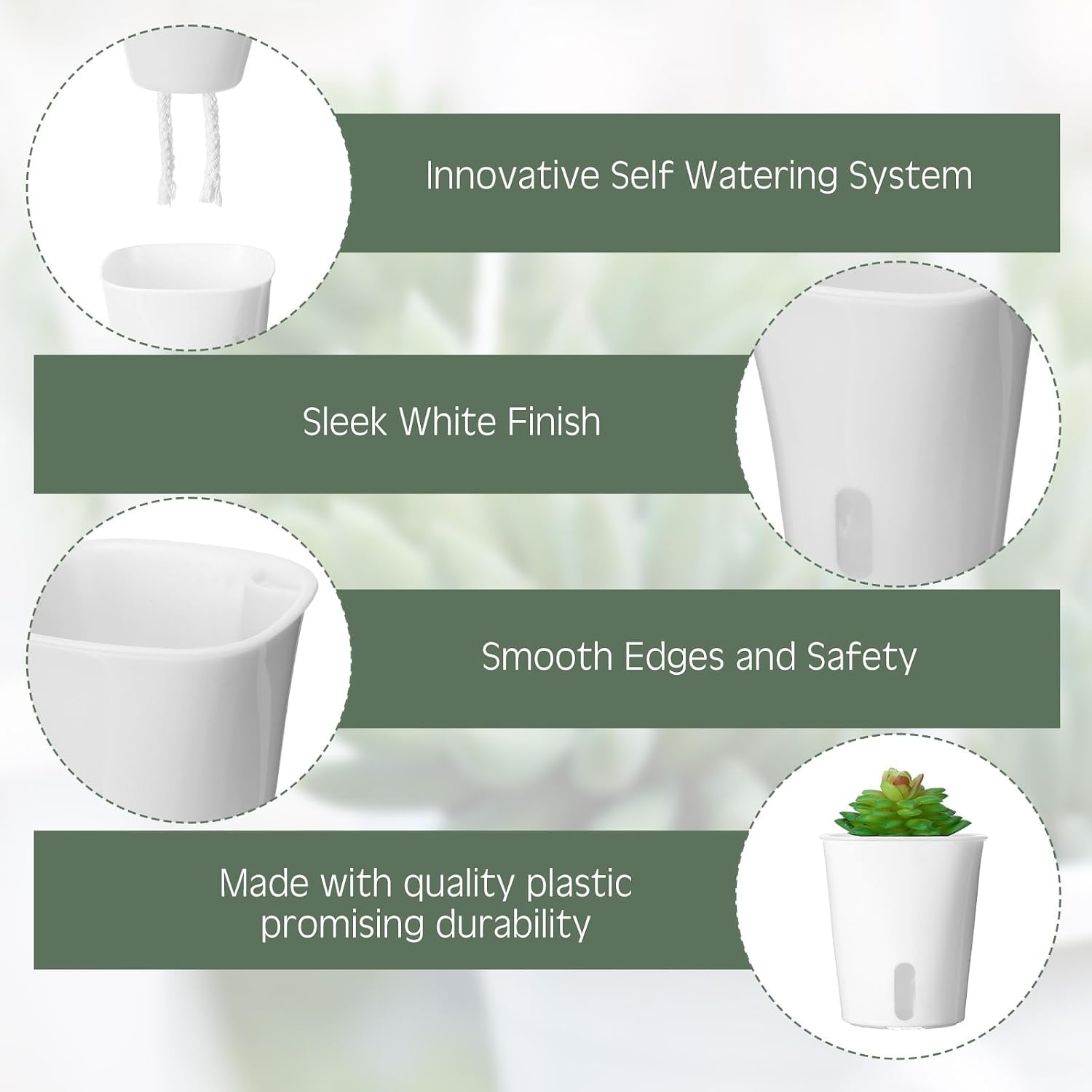20 Pcs 3 Inch Self Watering Planters with Water Level Indicator