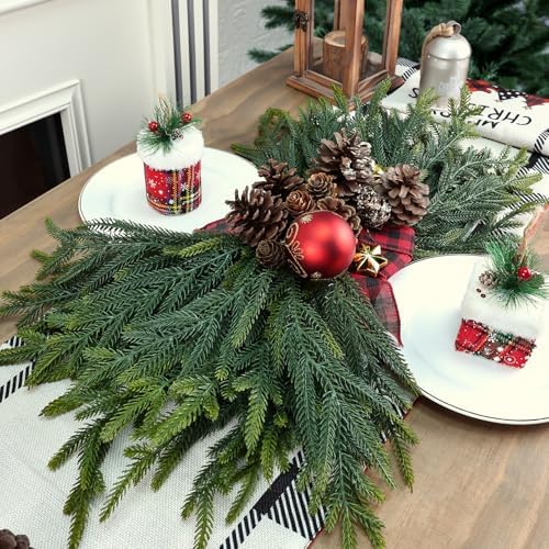 100 Pcs Pine Branches - Real Touch Artificial Pine Stems