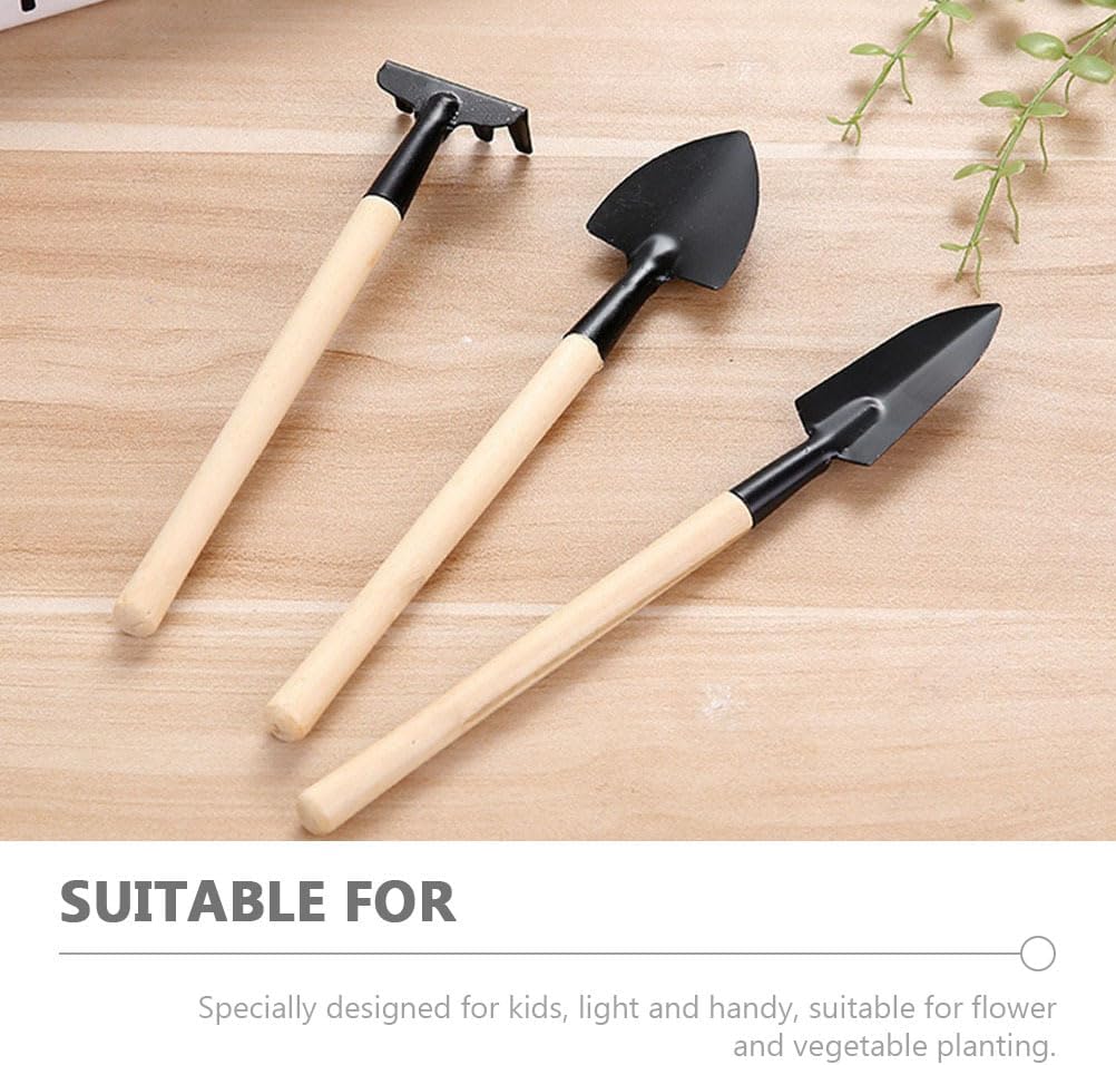 GANAZONO 8 Sets Mini Gardening Tools Portable Garden Hand Tools Set Miniature Gardening Rake Trowel and Shovel for