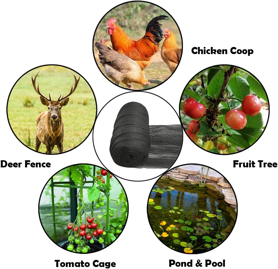 Bird Netting 20x30 Ft, 1/2In Mesh Garden Bird Netting, Fruit Tree Netting | Heavy Duty Woven Mesh Garden Netting, Pest
