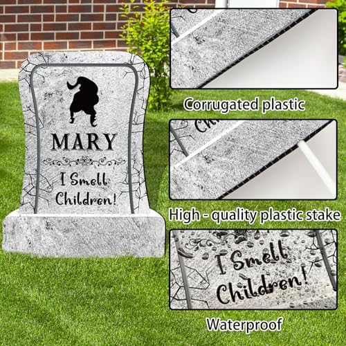 17 Inch Halloween Yard Sign Tombstones Decorations Outdoor with Stakes
