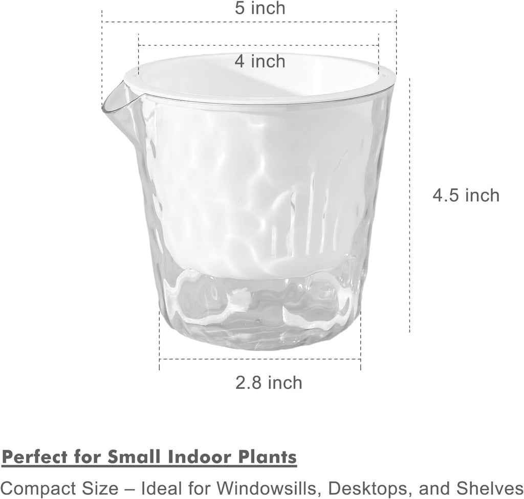 4 Inch Self Watering Plant Pots for Indoor Plants 10 Packs African Violet Pot, Self Watering Planters for Herb, Orchid
