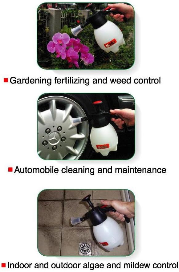 SOLO, 418-2L, 2 Liter One-Hand Pressure Sprayer, Red and White