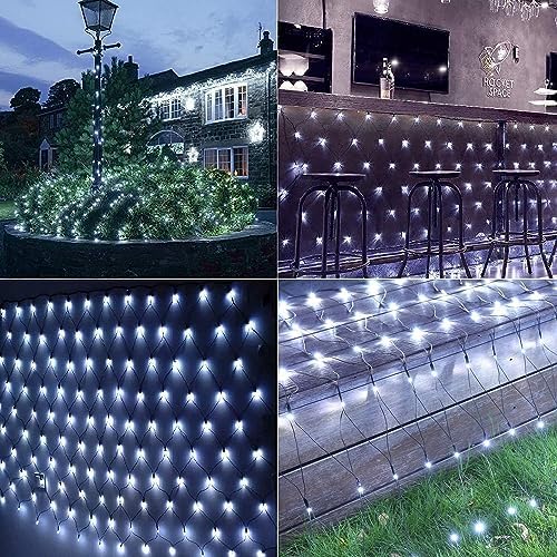 iBaycon 4FT x 6FT Christmas Net Lights Outdoor Mesh Light, White
