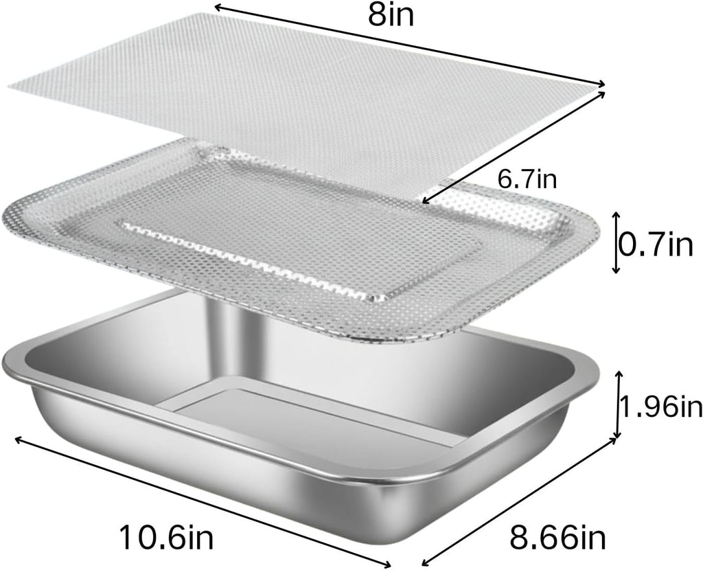 Stainless Steel Sprouting Trays -3pack,Seed Sprouting Kit, Microgreens Growing Kit, Plant Germination Tray with Filter