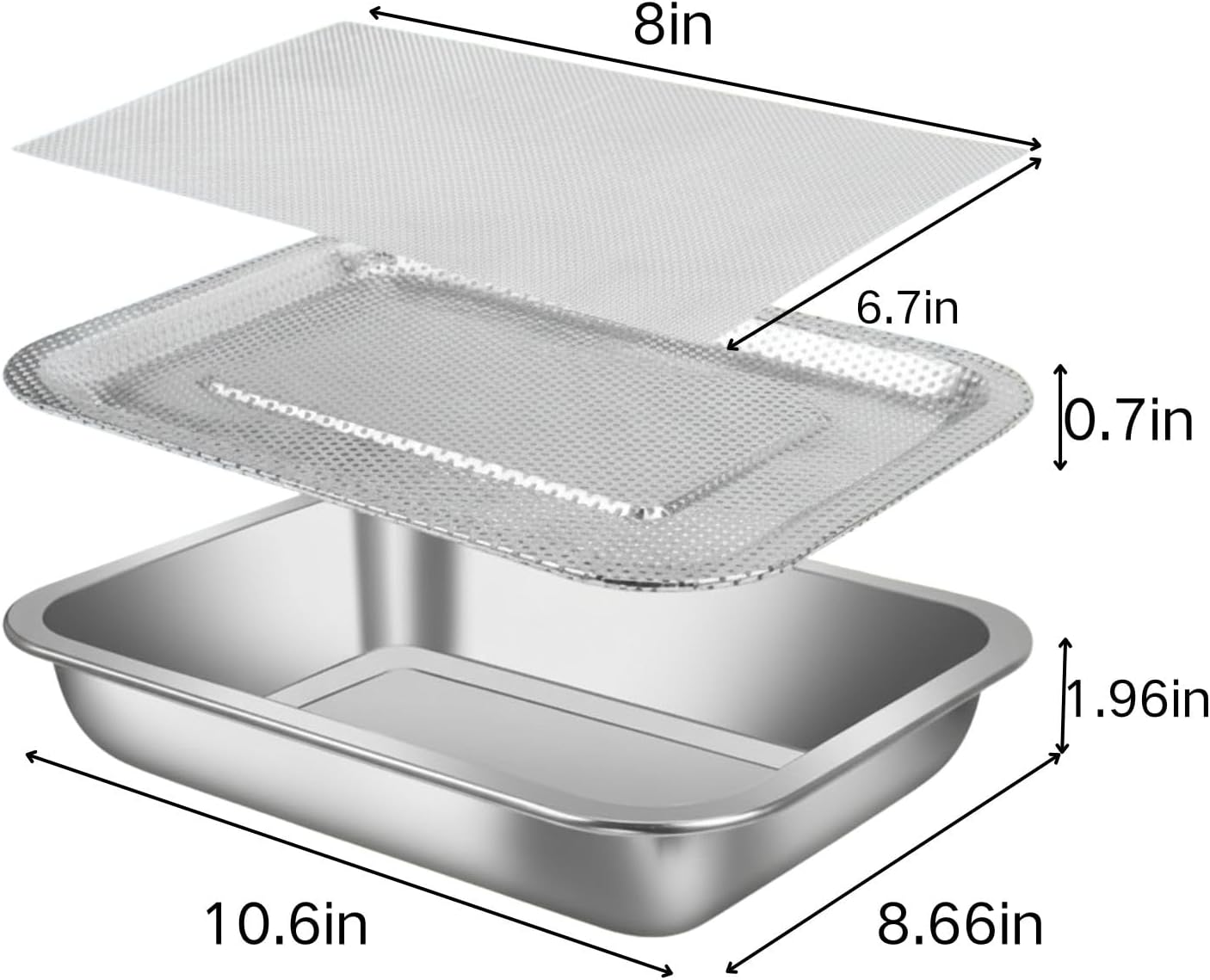 Stainless Steel Sprouting Trays -3pack,Seed Sprouting Kit, Microgreens Growing Kit, Plant Germination Tray with Filter