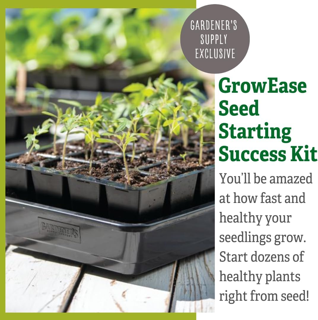 Gardener's Supply Company GrowEase Self Watering Seed Starting Kit | 24- Cell, Holds 3 Quarts of Soil | Capillary Mat