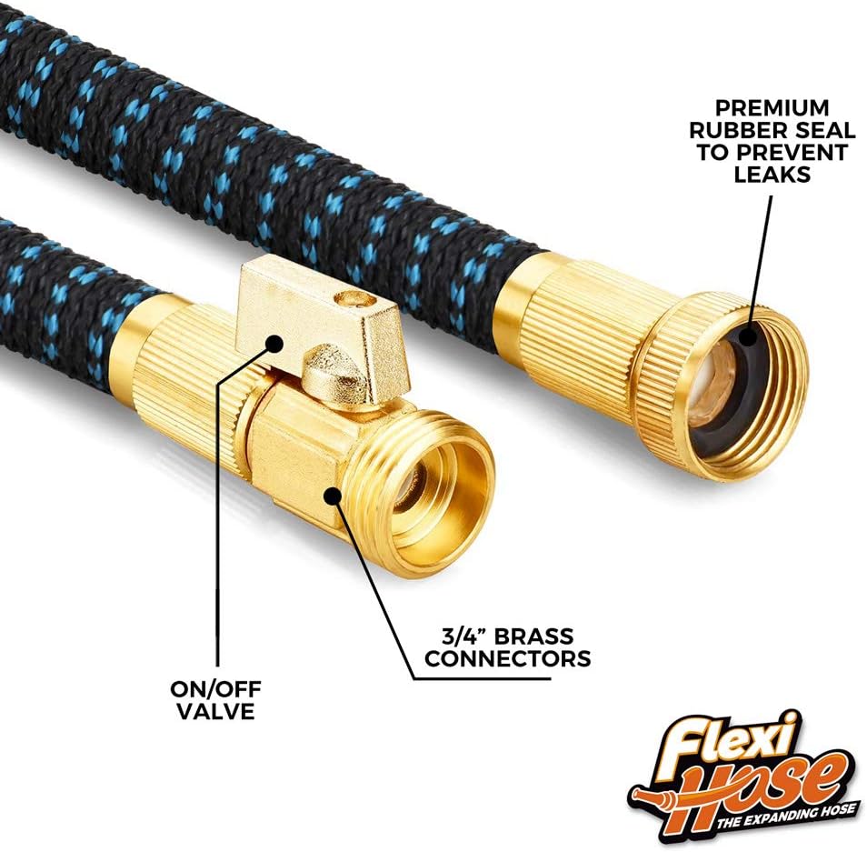 Flexi Hose Expandable Garden Hose with 8 Function Nozzle, 50FT - Lightweight Retractable Garden Hose, Water Hose