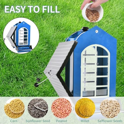 Bird Feeder Squirrel Proof Metal Hanging, Weight-Activated Perches 5LBS