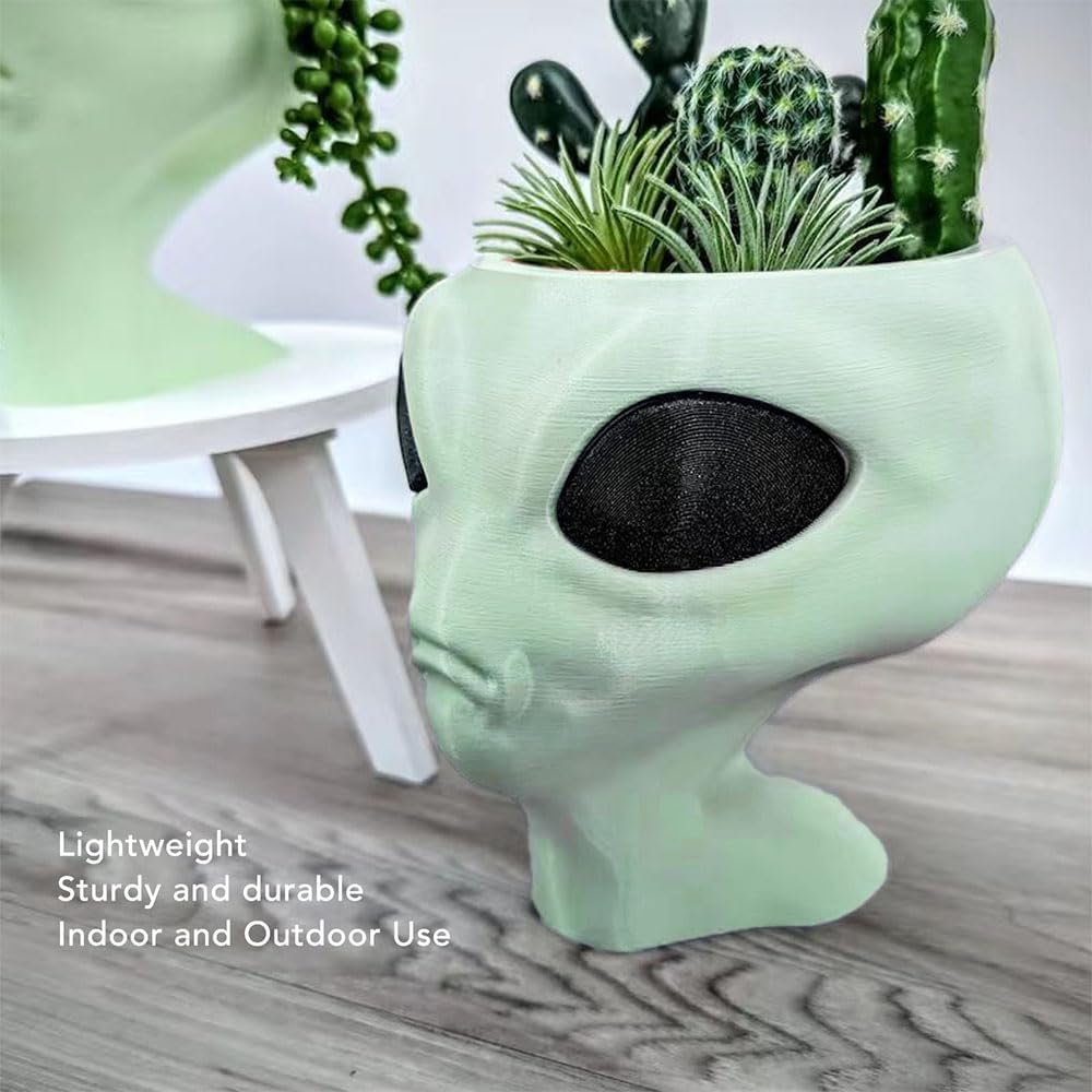 Alien Flower Pot Head Planter - Face Planter Pots Alien Head Planter Succulent Planter Ornament Fun Alien Planter for