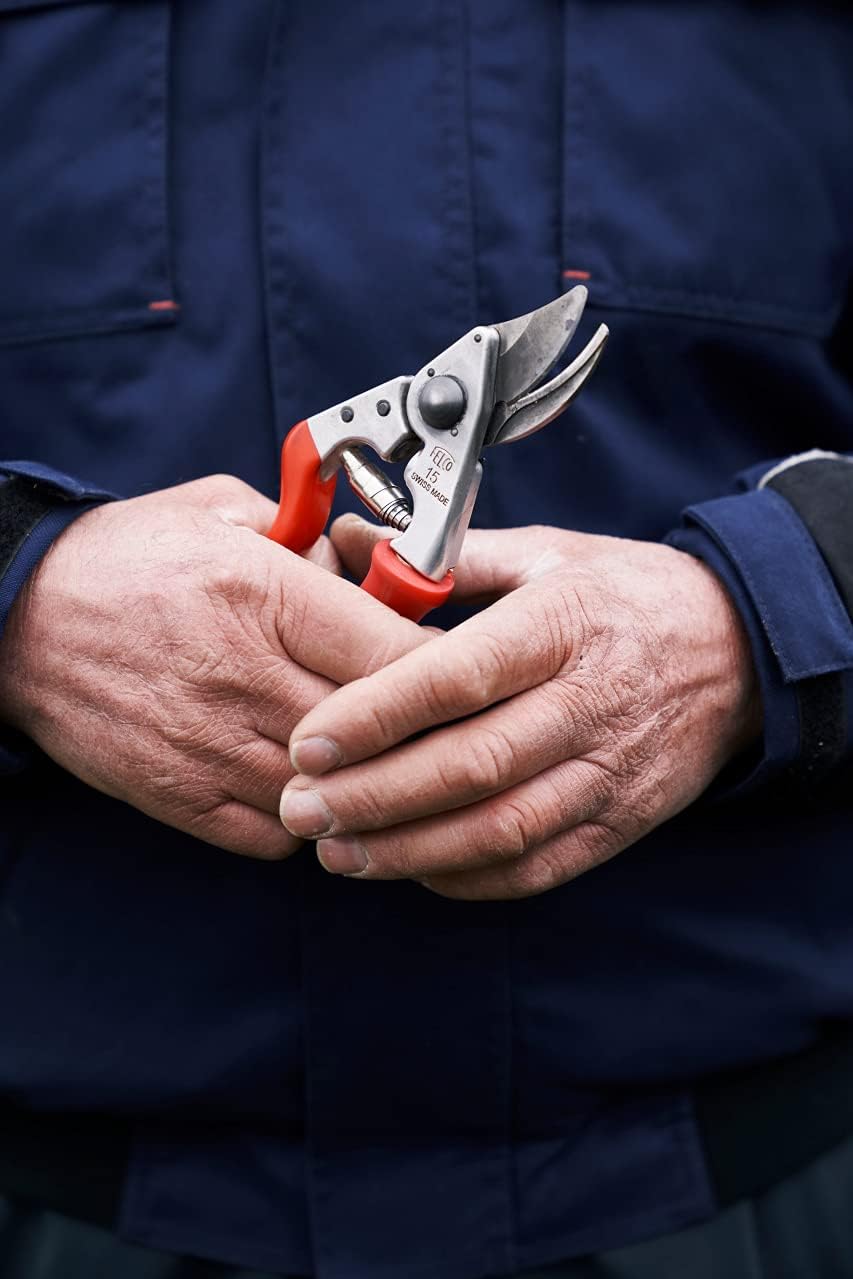 Felco F 15 Pruning Shears – 4.7" Garden Clippers with Rubber Grip & Anvil Blade | Hand Pruners for Gardening | Garden