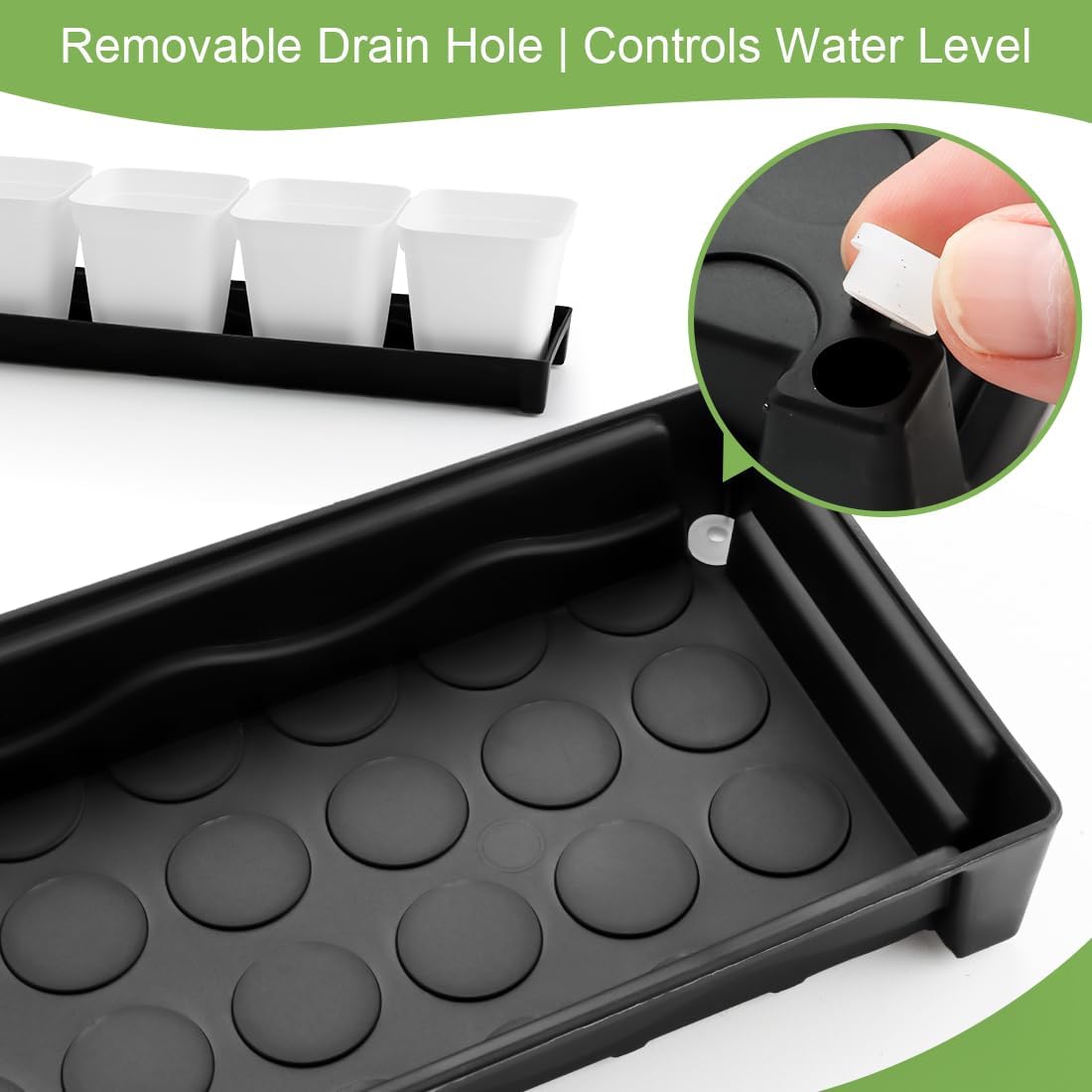 10 Pack Plastic Windowsill Plant Pot Trays (16"x5.5"x1.5"), Rectangular Window Sill Saucer with Removable Drainage