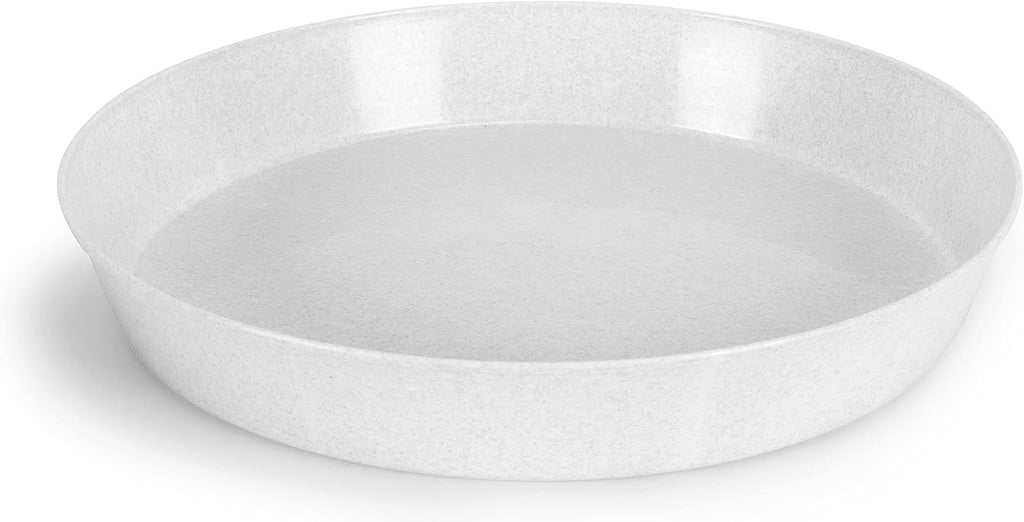 18in (16.3in Base) White Granite Case of 2 | Plant Saucers