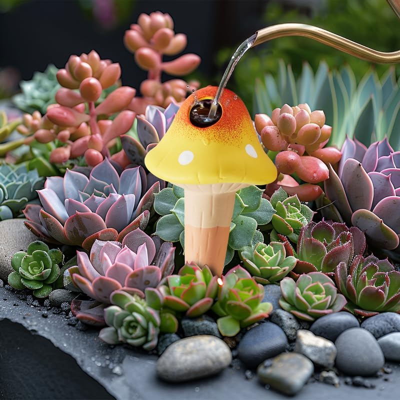 YesWhat Terracotta Watering Spikes Slow Release Watering Stakes 4-Pack
