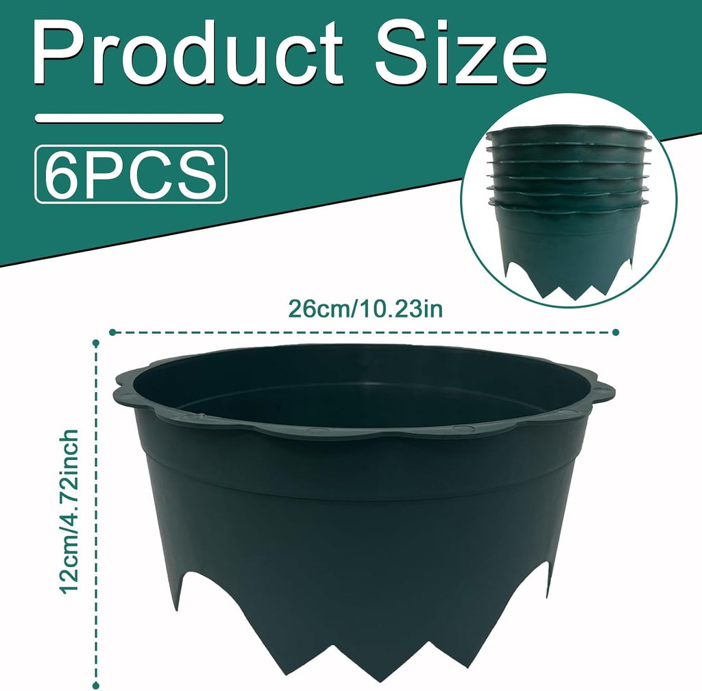 6 Pcs 10 Inch Planting Grow Rings, Planting Protective Edging,Plant Support Rings Deep Watering, Weed Blocking Round