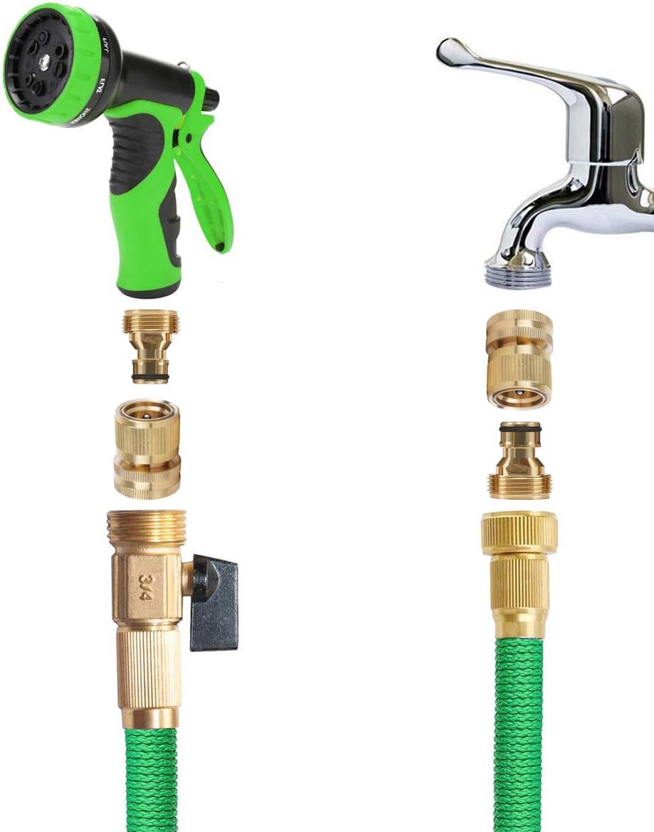 Hose Quick Connect, 3/4 Inch Brass Quick Connect Hose Fittings 5Set | Heavy Duty Garden Hose Quick Connector Easy