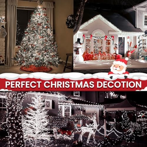 Extra-Long 165Ft 500LED Christmas String Lights Outdoor Indoor, Cool White