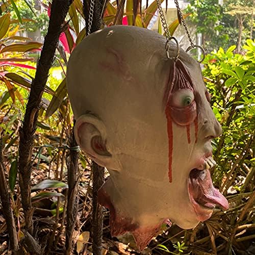 Bulex Severed Head Zombie Decorations Scary Halloween Realistic Props Hanging Bloody Head Haunted Party Décor