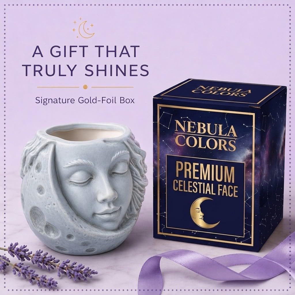 Fun & Unique Moon Face Hanging Planter Quirky Celestial Decor for Plant Lovers – Indoor Outdoor Flower Basket for