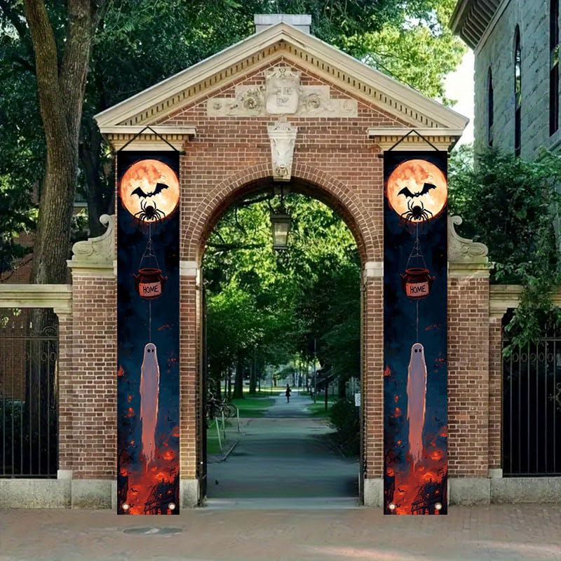 12x71 inch Halloween porch banner background cloth hanging decoration, suitable for birthday parties, indoor, outdoor, terrace and deck holiday celebrations