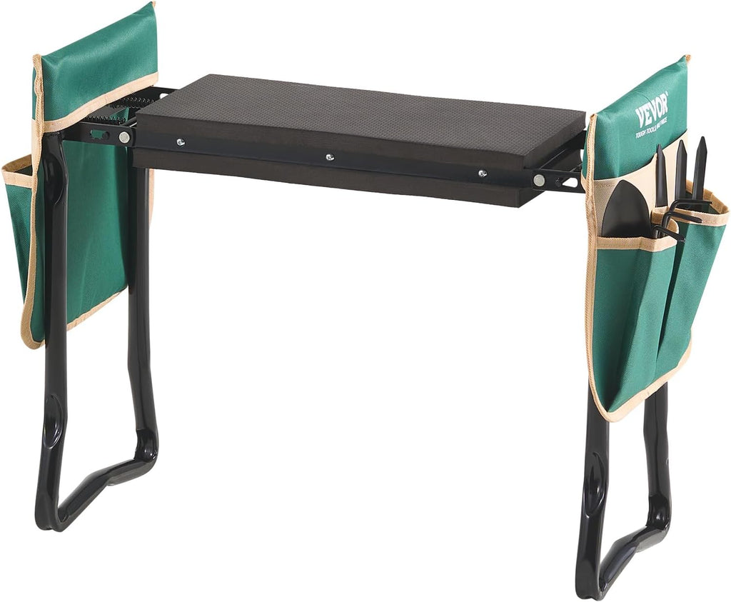 VEVOR Garden Kneeler and Seat, 330 lbs Load Capacity, 8" EVA Wide Pad, Foldable Garden Stool, Kneeling Bench for