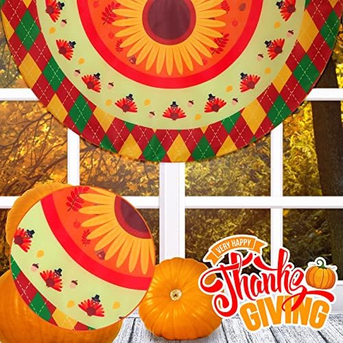 4 Pcs Fall Bunting Flag for Outside Autumn Banner 3 x 1.5 Ft
