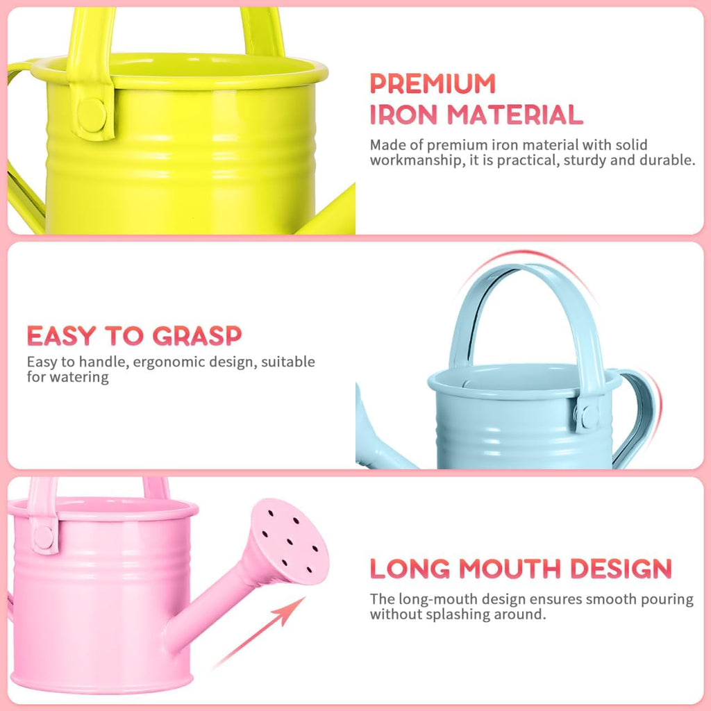 Homoyoyo 5pcs Kids Metal Watering Can Indoor Plants Children Small Watering Cans Iron Sprinkling Kettles for Gardening