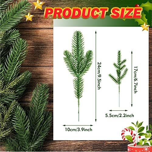 Yunlly 60 Pcs Christmas Pine Picks Holly Berry Pinecones,Elegant Style