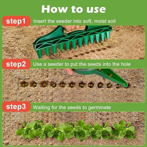 Seed Spreader & Planter Tool Kit - 5-Speed Handheld, 12-Hole Soil Punch Set