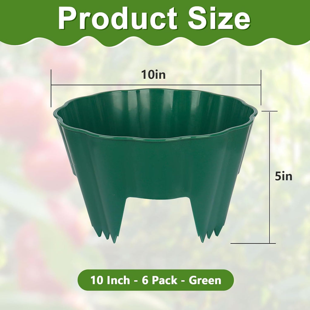 6 Pack Round Planting Grow Rings,10" Planting Protective Round Edging, Plant Support Rings to Protects Plants, Deep