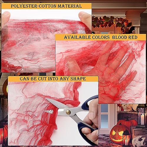 197x78.7in Halloween Creepy Cloth for Yard and Outdoor Decorations,Blood