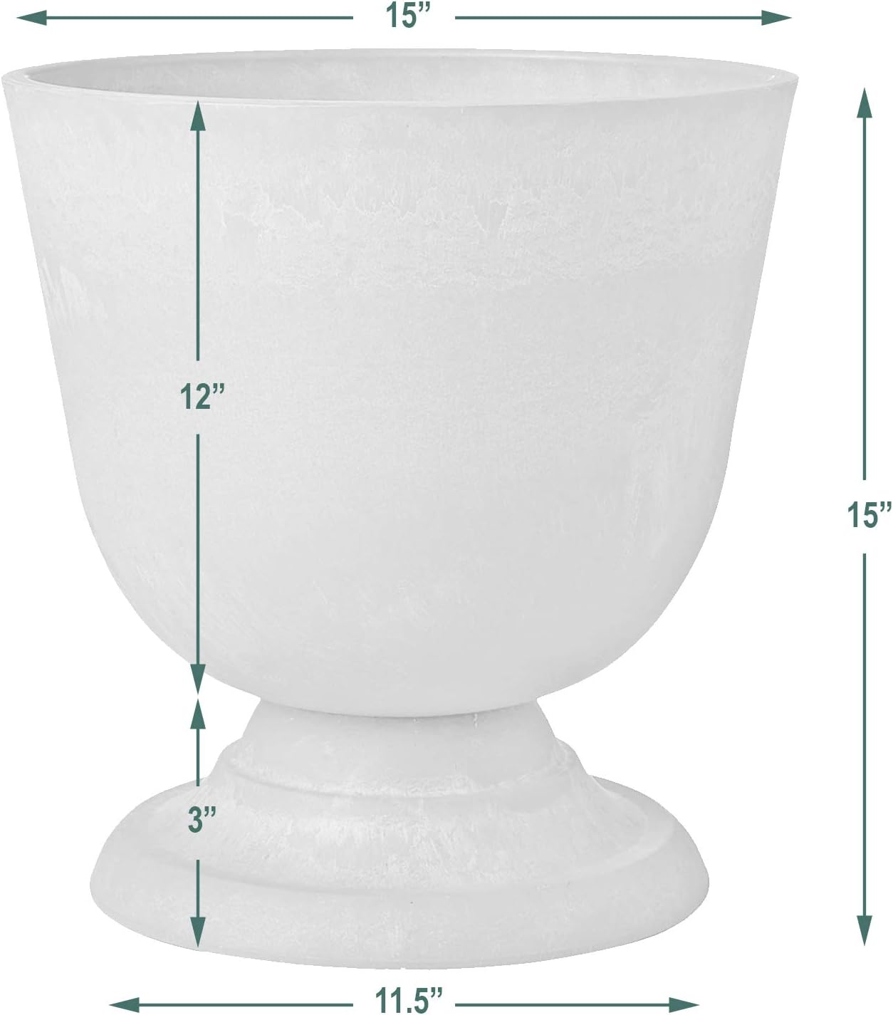 Arcadia Garden Products PSW BC38BK Classical Urn, 15 by 15", Black