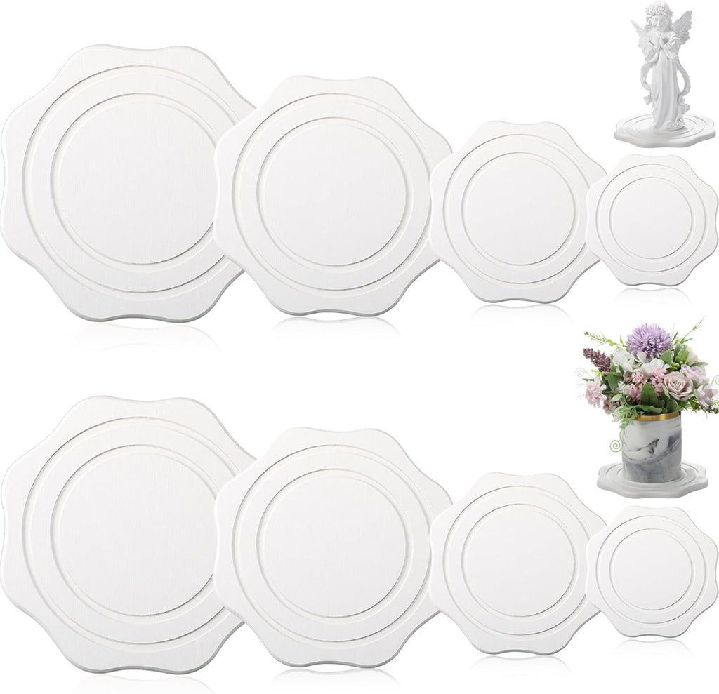 Gejoy 8 Pack Diatomaceous Earth Plant Saucers 4/6/8/10 Inch Stone Plant Tray Instant Dry Water Absorbent Diatomite